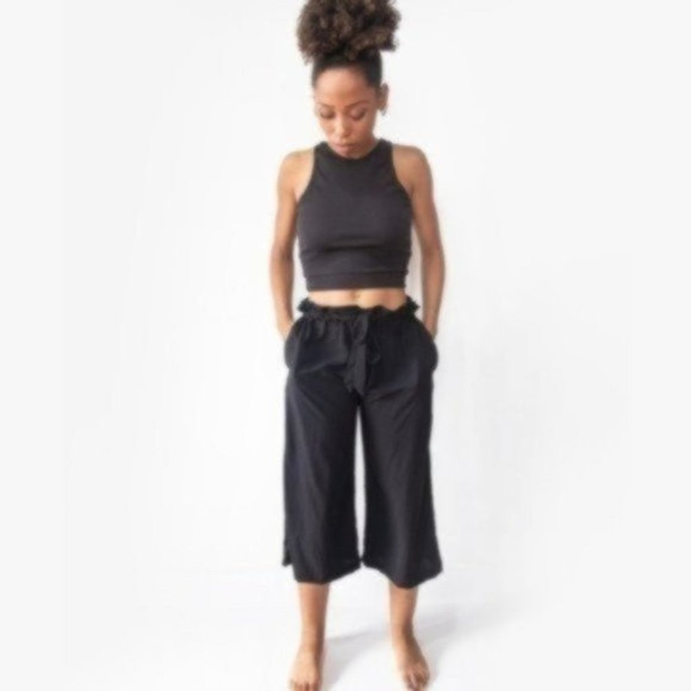 NWT Tonle LAST ONE Black Srey Pov Paperbag Pants